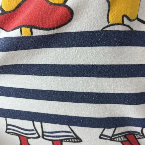 Vintage BJ Frog Sleep Shirt Womens Medium 80s Ducks Sailor Nautical Stripe Retro - Picture 4 of 11